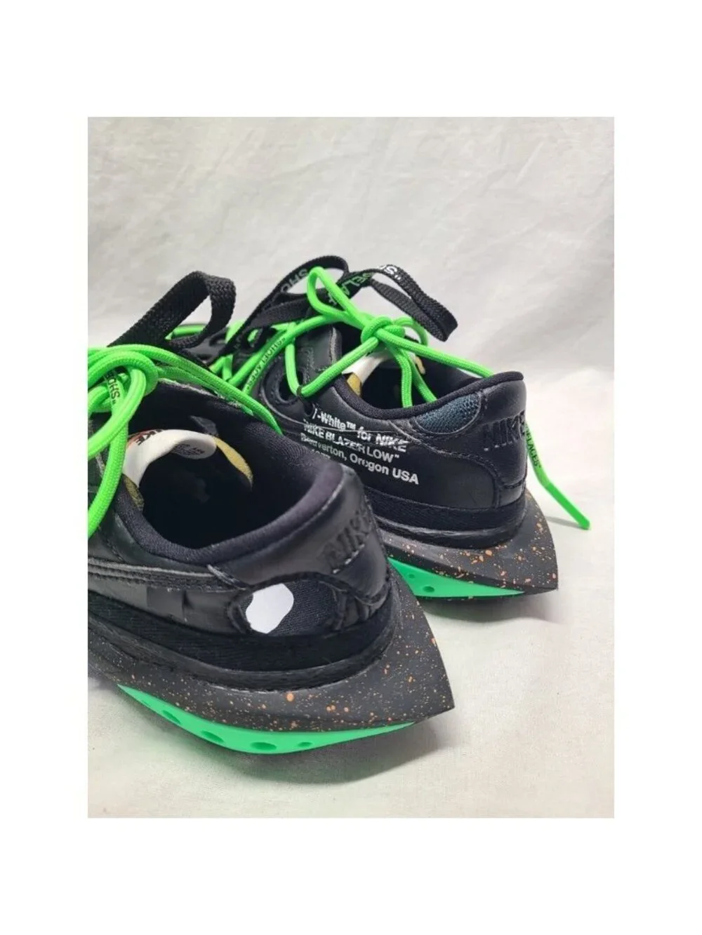 Nike Blazer Low x Off-White ‘77 Black Electro Green Mens Size 6.5 DH7863-100